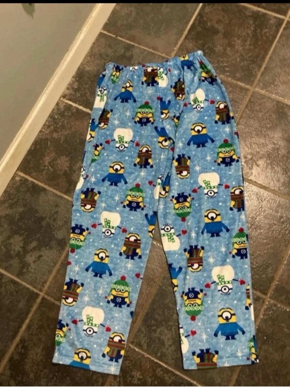 Minions Pajama Pants Blue Sleepwear Bottoms Women's Size L
